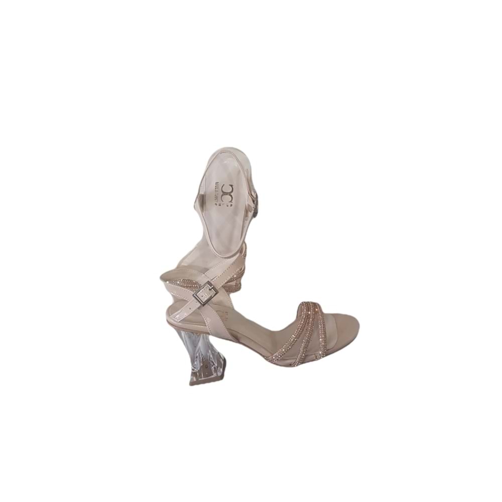 Oc Taşlı Burgu Topuklu Kadın Sandalet Ckr00207 - 38