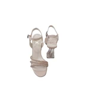 Oc Taşlı Burgu Topuklu Kadın Sandalet Ckr00207 - 38