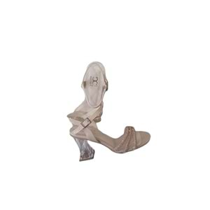 Oc Taşlı Burgu Topuklu Kadın Sandalet Ckr00207 - 38
