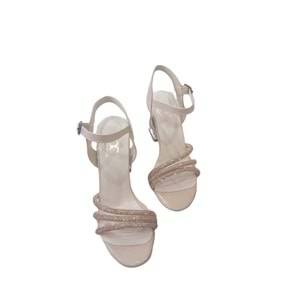 Oc Taşlı Burgu Topuklu Kadın Sandalet Ckr00207 - 38