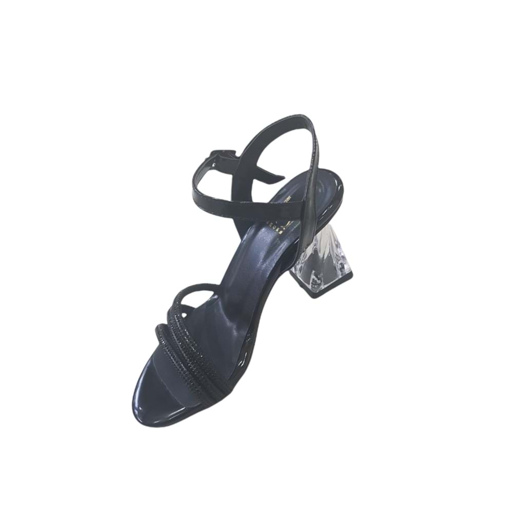 Oc Taşlı Burgu Topuklu Kadın Sandalet Ckr00207 - 36