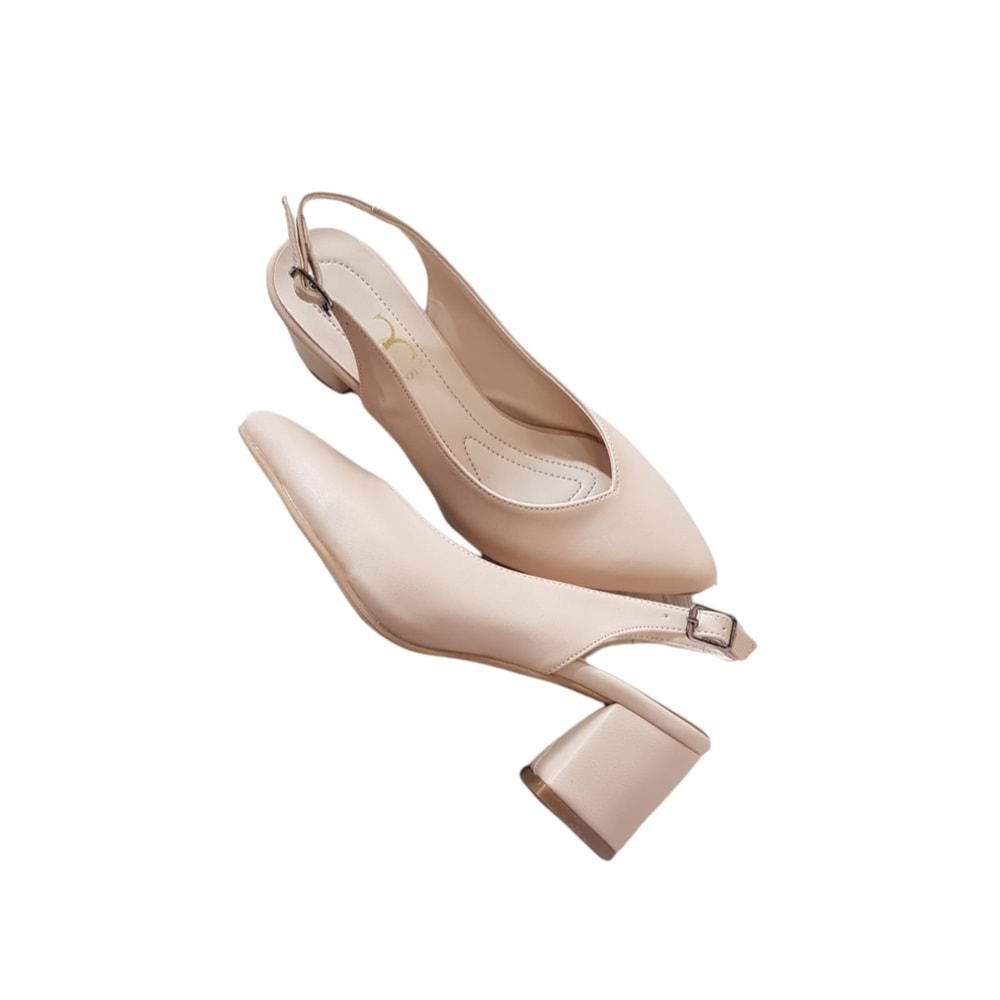 Oc Burnu Kapalı Arkası Açık Kalın Topuklu Ayakkabı Ckr00209 - 40