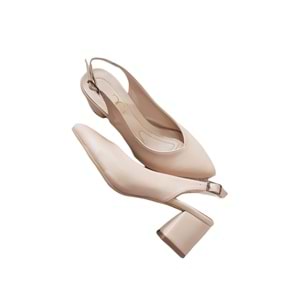 Oc Burnu Kapalı Arkası Açık Kalın Topuklu Ayakkabı Ckr00209 - 40