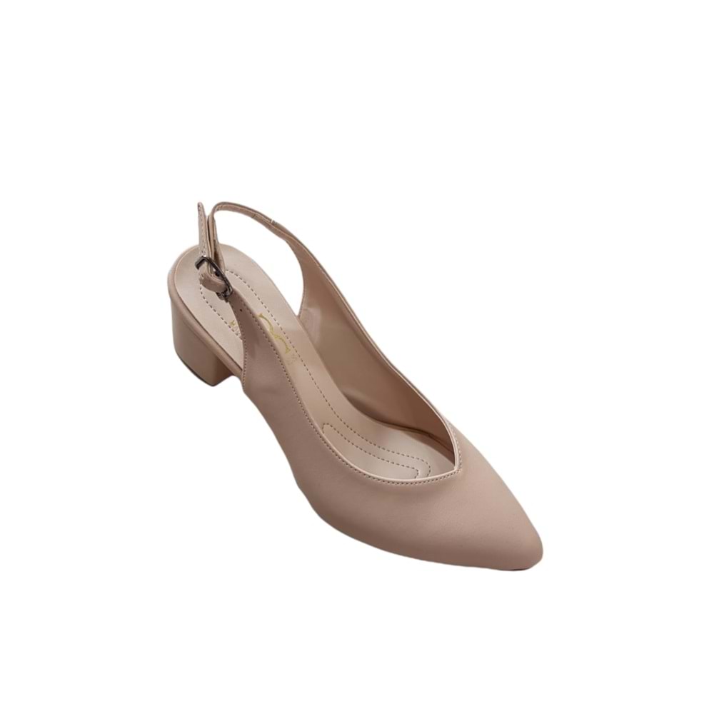 Oc Burnu Kapalı Arkası Açık Kalın Topuklu Ayakkabı Ckr00209 - 40