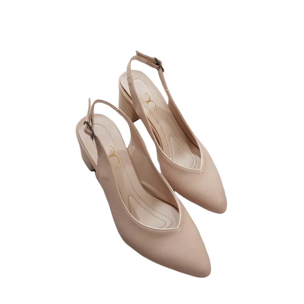 Oc Burnu Kapalı Arkası Açık Kalın Topuklu Ayakkabı Ckr00209 - 40