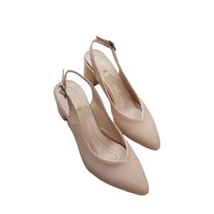 Oc Burnu Kapalı Arkası Açık Kalın Topuklu Ayakkabı Ckr00209 - 40