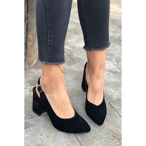 Oc Burnu Kapalı Arkası Açık Kalın Topuklu Ayakkabı Ckr00209 - 37