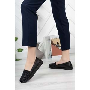 Ayzen Siyah Taşlı Ortopedik Babet Ayakkabı Ckr00220 - 40