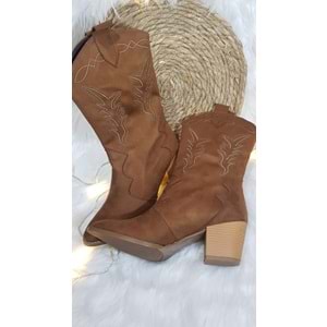 Oc Kadın Kovboy Çizme Nubuk Ckr00381 - 37