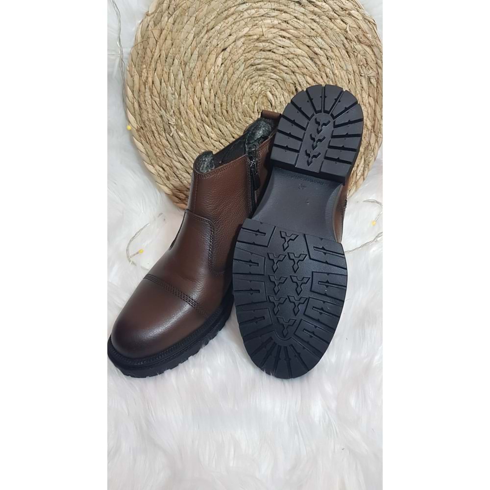 Luis Figo Hakiki Deri Fermuarlı Acı Kahve Bot Ckr00435 - 42