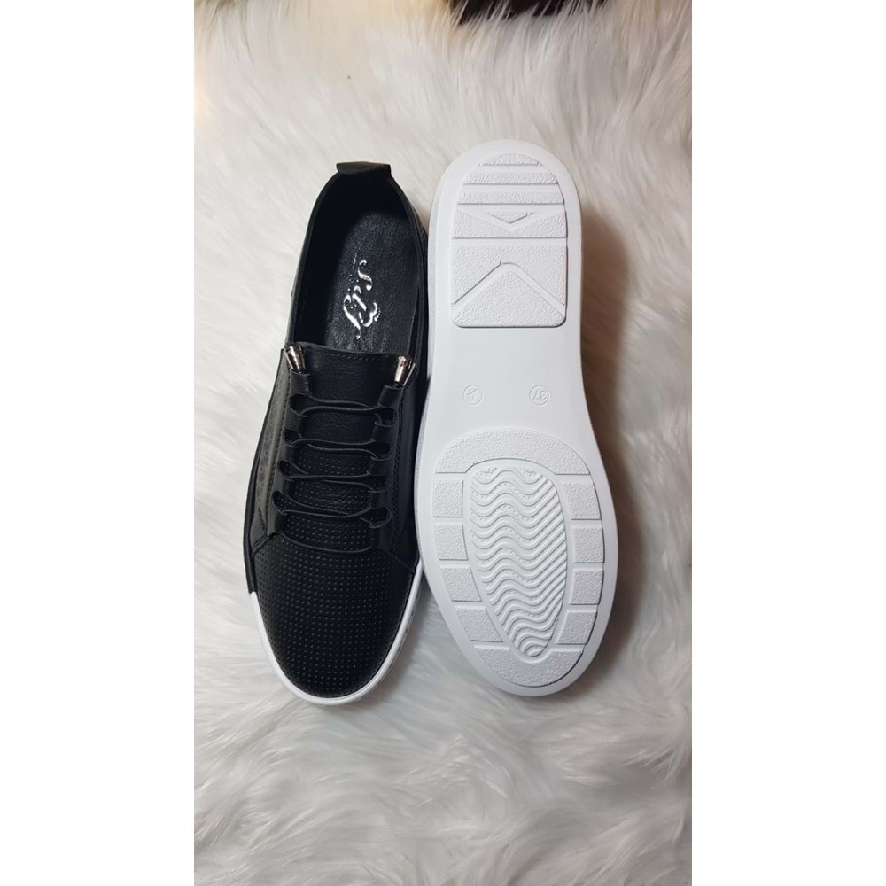 Sedef Hakiki Deri Ortopedik Likra Bağcıklı Kadın Ayakkabı Ckr00500 - 36