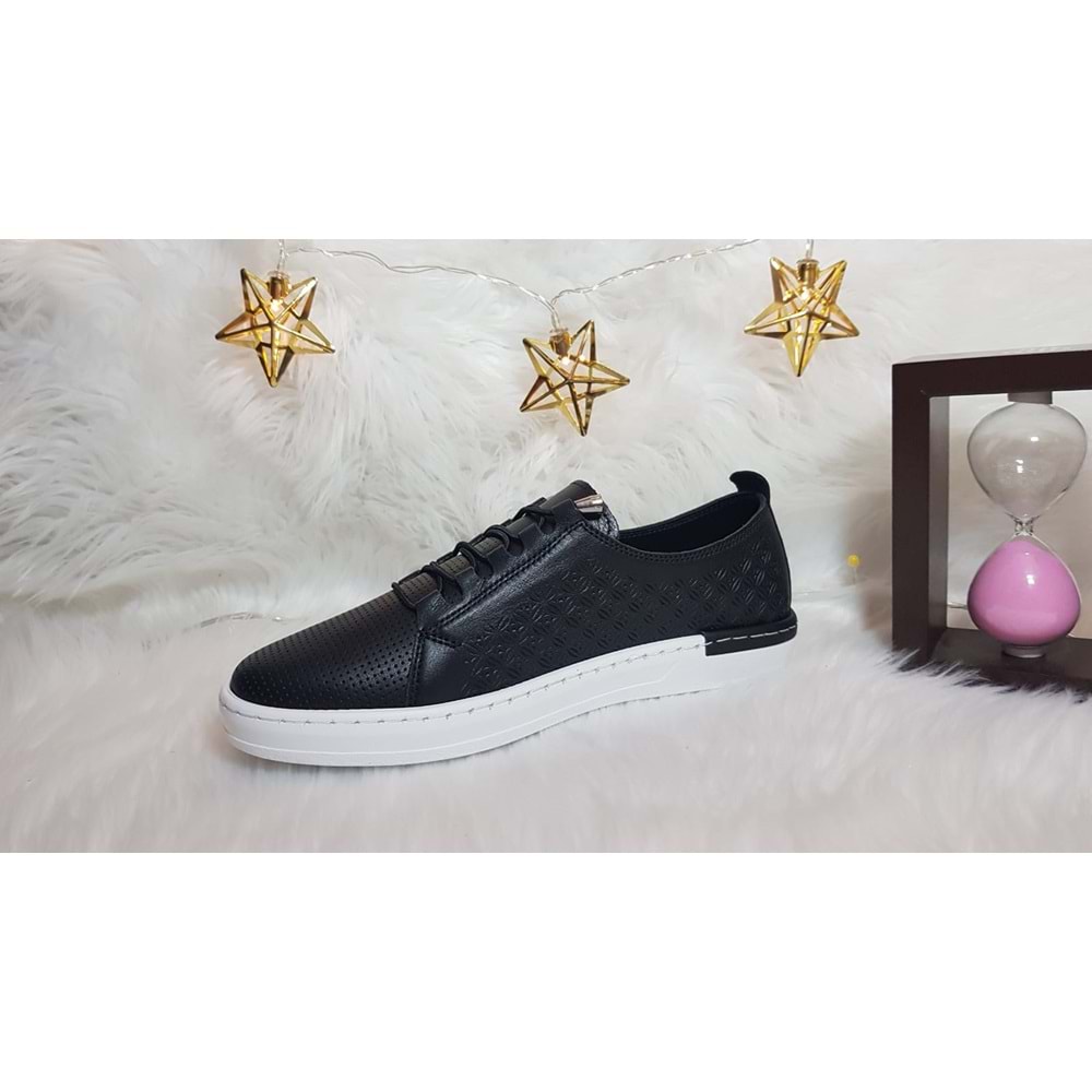 Sedef Hakiki Deri Ortopedik Likra Bağcıklı Kadın Ayakkabı Ckr00500 - 39